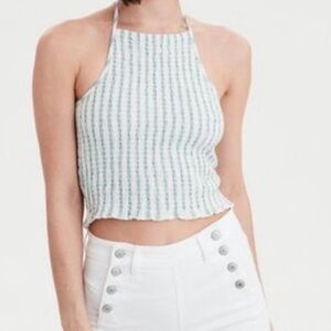 American Eagle Striped Halter Top